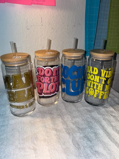Custom Glass Bamboo Cup